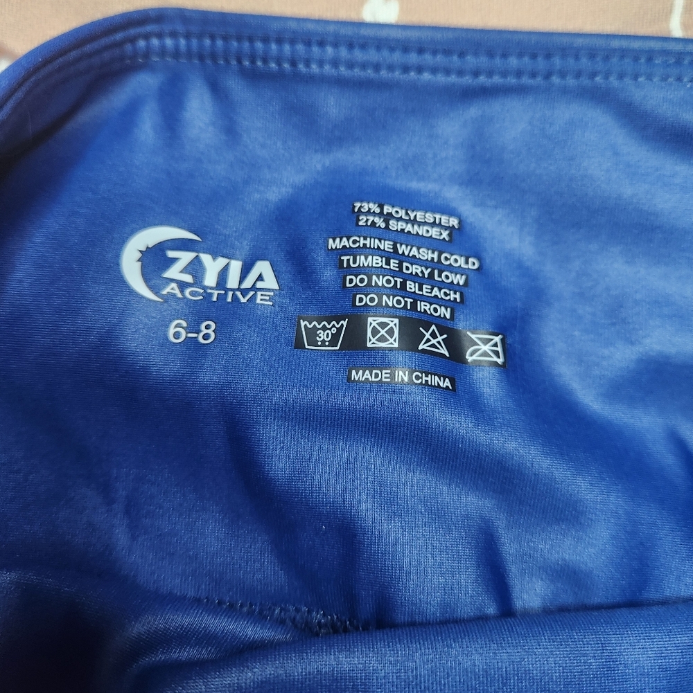 RARE Zyia Blue Metallic Light n Tight Hi-Rise Leggings 7/8 24” Size 6-8 - Picture 2 of 8